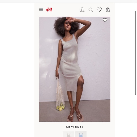 ISO - H&M ribbed slit dress in light taupe - Picture 1 of 2
